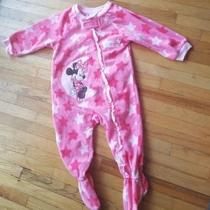 Disney Baby Minnie mouse fleece pajama Sz 12-18 m